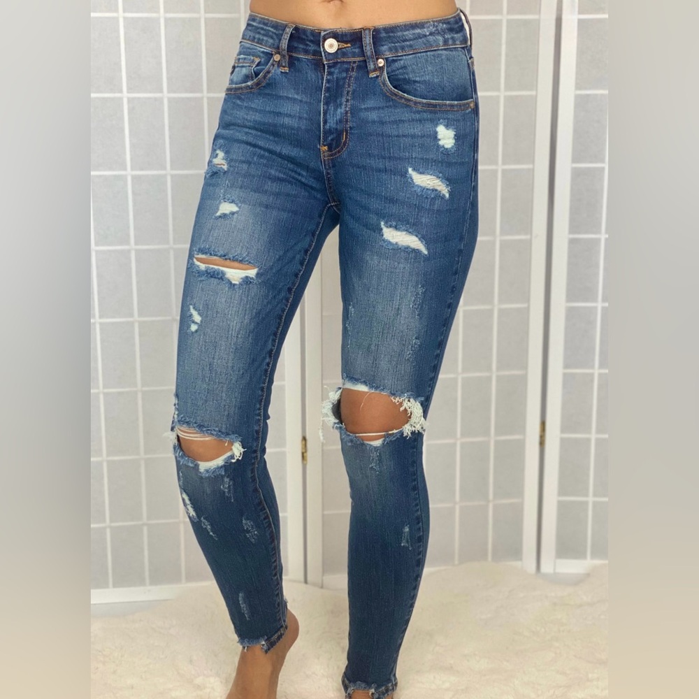 KANCAN DISTRESSED SKINNY JEANS